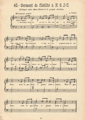 Serment de fidelité à Notre Seigneur Jésus-Christ Partition gratuite